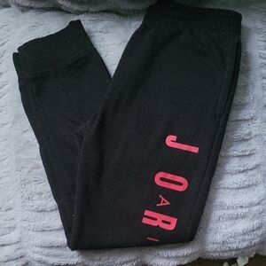 Air Jordan Kids Black and Red Sweatpants